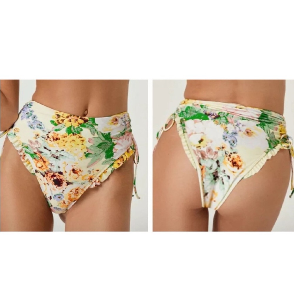 For love and lemons spring garden high waisted ruffle swim bikini bottom size S